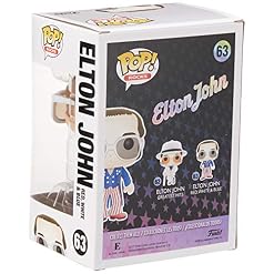 Funko – Figurine POP Vinyle – Rocks – Elton John, 26295, Rouge/Blanc/Bleu - Les Beatles, Paul McCartney, John Lennon, RIngo Starr, George Harrison Funko - Figurine POP Vinyle - Rocks - Elton John, 26295, Rouge/Blanc/Bleu – Image 4