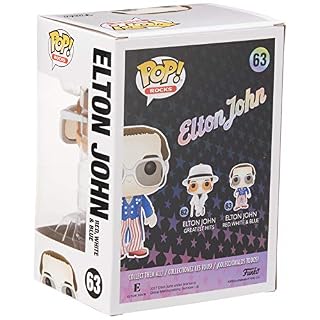 Funko – Figurine POP Vinyle – Rocks – Elton John, 26295, Rouge/Blanc/Bleu - Les Beatles, Paul McCartney, John Lennon, RIngo Starr, George Harrison Funko - Figurine POP Vinyle - Rocks - Elton John, 26295, Rouge/Blanc/Bleu – Image 4