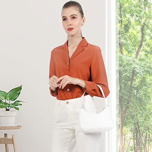 Loiral Shoulder Bags For Women, Cute Hobo Tote Leather Handbag Mini Clutch Purse With Zipper Closure, White #TOP3