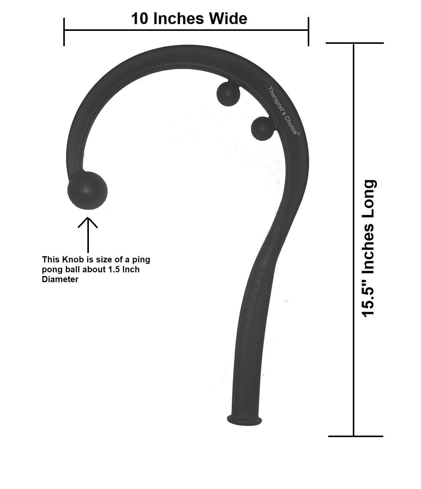 Therapist's Choice® Travel Size Pressure Point Hook Cane, Back and Neck Massager for Trigger Point Fibromyalgia Pain Relief and Self Massage, 15.5" Long, Perfect Size for Home, Office, Gym, Travel