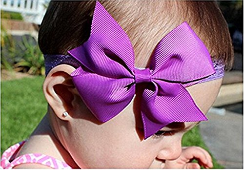 Baby Girls Infant Headbands With Kids Hair Bows(16) (Black), L-3.5" W-2.7 Inch2
