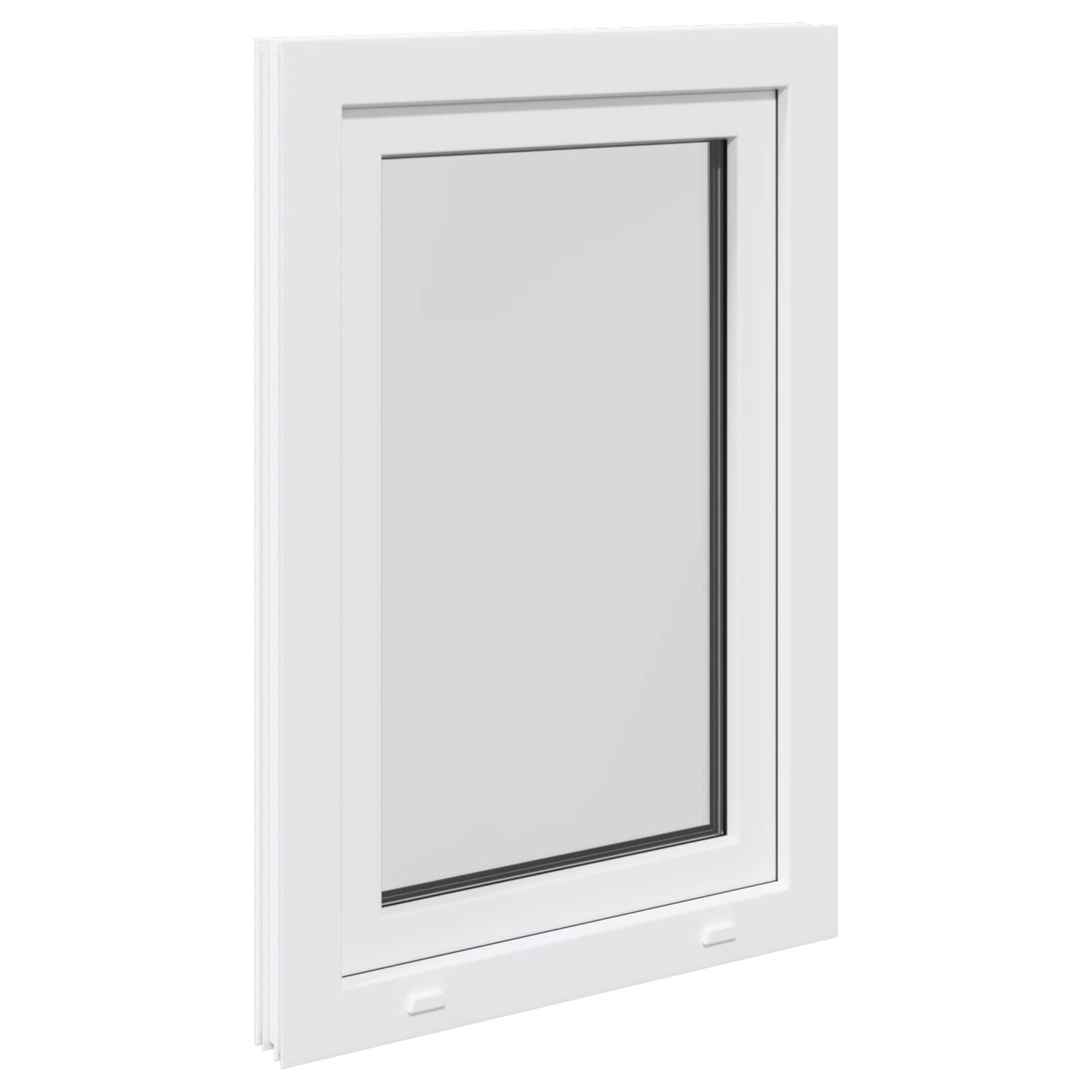 Kellerfenster RISOR 60 x 90 cm aus PVC und Glas Weiß mit 5-Kammer-Rahmen, Kipp- und Drehfunktion, Wärmeschutz, Schalldämmung, ideal für Montage, Renovierung und Sanierung im Innenbereich