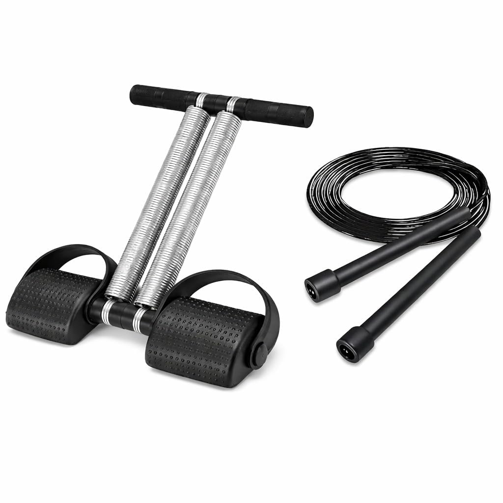 Double Spring Tummy Trimmer with Skipping Rope | Resistance Exercise Equipment for Abs, Chest, Arms, Waist & Thigh Workout | Full Body Fitness Tool for Men & Women-image-8