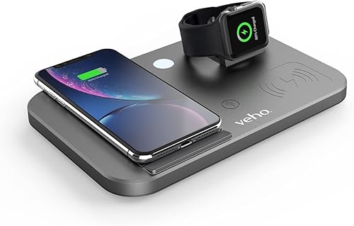 Miniatura 3 de Veho Estación de carga múltiple inalámbrica DS-7  Carga inalámbrica Qi  Carga 3 dispositivos  Salida 5 W7.5 W10 W  Compatible con teléfonos