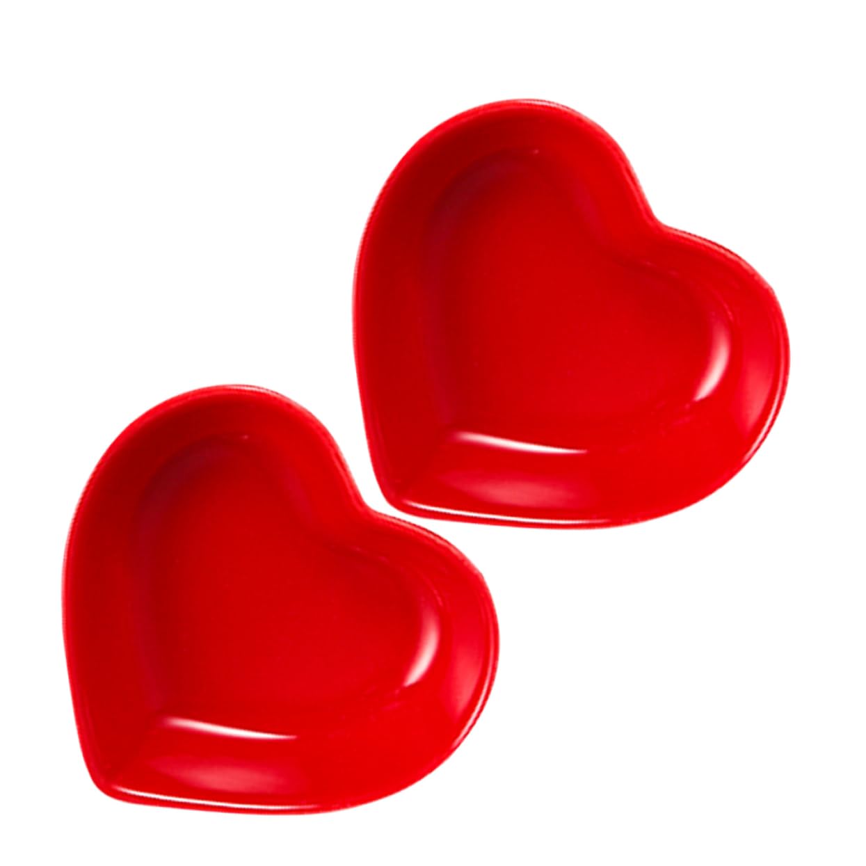 MAGICLULU 5 Sätze Herzförmiges Saucenteller-set Keramik Schälchen Für Saucen Schälchen Für Appetizer Keramik-geschirrset Obstteller Unterhaltsam Winzige Schüssel Sauce Tassen Rot 2 Stück * 5