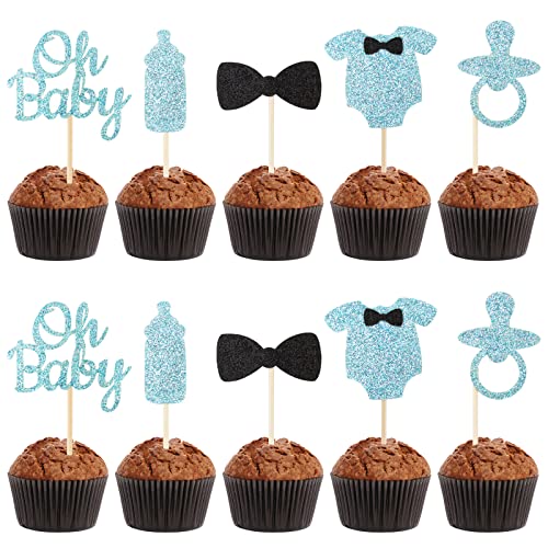 25 Stück Babyparty Tortendeko Für Mädchen - 'OH BABY' Topper & Cupcake-Dekoration In Rosa & Gold