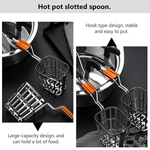 Hemoton – Colher de aço inoxidável com ranhuras, colher de sopa, colher de servir, colher de sopa, e