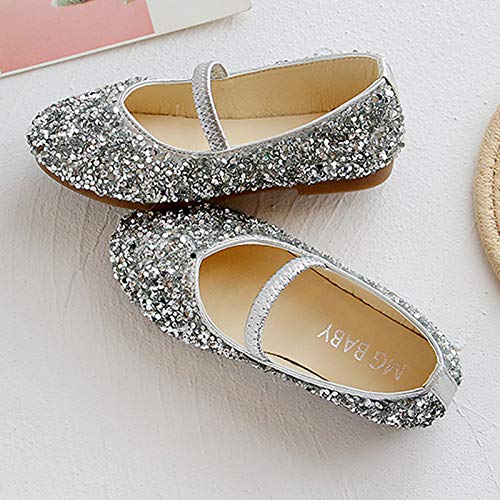 Toddler Dress Shoes,Baby Children Girls Princess Shoes Bottom Dance Sequined Leather Soft Baby Dress Shoes 1-11 Years3