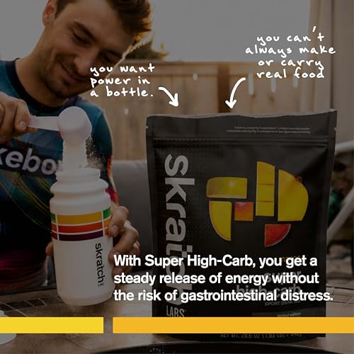 Image of Skratch Labs Super High-Carb Hydration Powder | Carbohydrate Powder with Cluster Dextrin and Electrolytes | Endurance Energy Drink | Mango 16 Servings | Non-GMO, Gluten Free, Vegan, Kosher