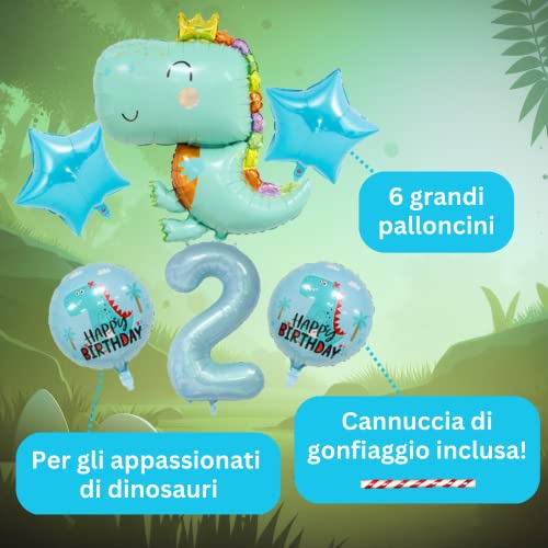 DIWULI Palloncini Dinosauri Compleanno 2 Anni Set