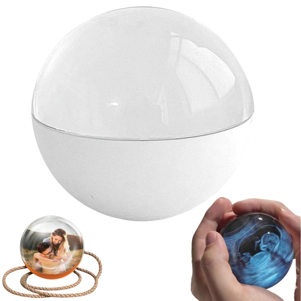 Sfera di cristallo 3D con display digitale, sfera personalizzata LED per foto e video, sfera a ultrasuoni in cristallo 3D, regalo fotografico in cristallo, regalo personalizzato con caricamento di