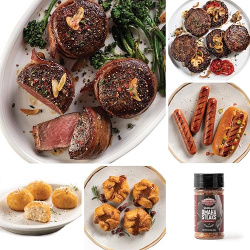 Omaha Steaks Deluxe Gift Package (4 Bacon-Wrapped Filet Mignons, 4
