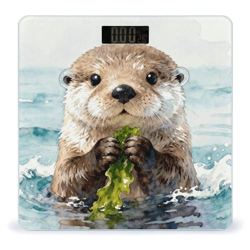 Báscula digital corporal con pantalla LCD y base antideslizante miniatura 1