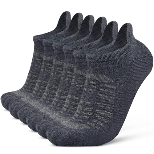 Image of Busy Socks Ankle Merino Wool Blend Running Walking Socks for Men Women Compression Support Athletic Low Cut Cushioned Socks
