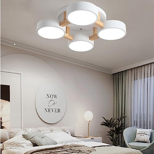 Plafonnier LED 50 cm en bois 44W dimmable blanc - 2