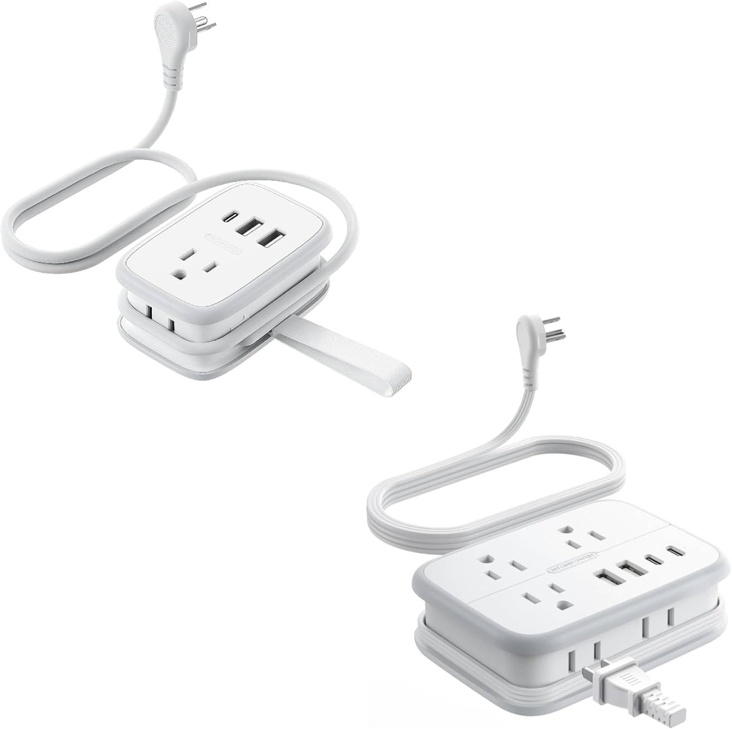 NTONPOWER Travel Power Strip, Flat Plug Power Strip with 6 Outlets 4 USB Ports(2 USB C), 4ft Extension Cord Wrapped Around for Cruise Ship, Travel, Hotel, Cruise Essentials