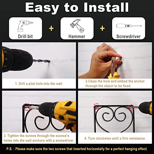 Simeitol Black Candle Sconces Set Of 2 Metal Sconce Candle Holder Wall Mounted Candle Holder For Entryway, Farmhouse, Bathroom Decor, Room Decor, Home Decor #TOP3