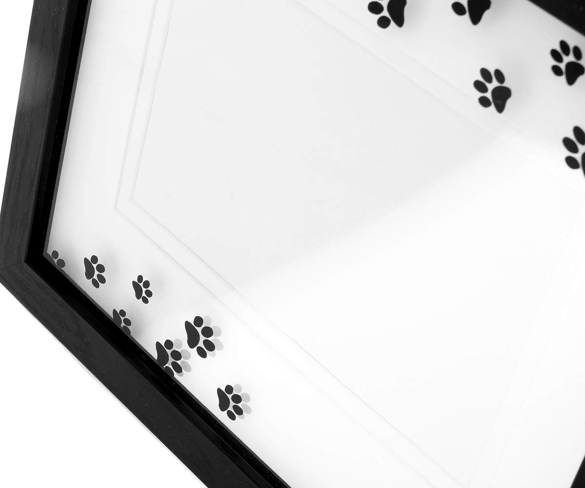 Cornice portafoto di design con impronte di zampe, formato immagine 10 x 15 cm, per gli amanti degli animali, con incisione (incisione fino a 30 caratteri, variante 3)