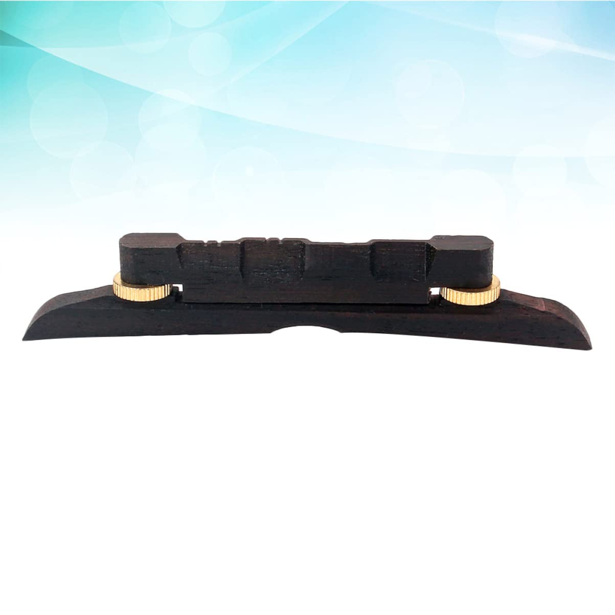 Yardwe Ebony Guitar Bridge for Mandolin Height Adjustable Replacement with Screws Lightweight Design for Easy Installation and String Action Adjustments