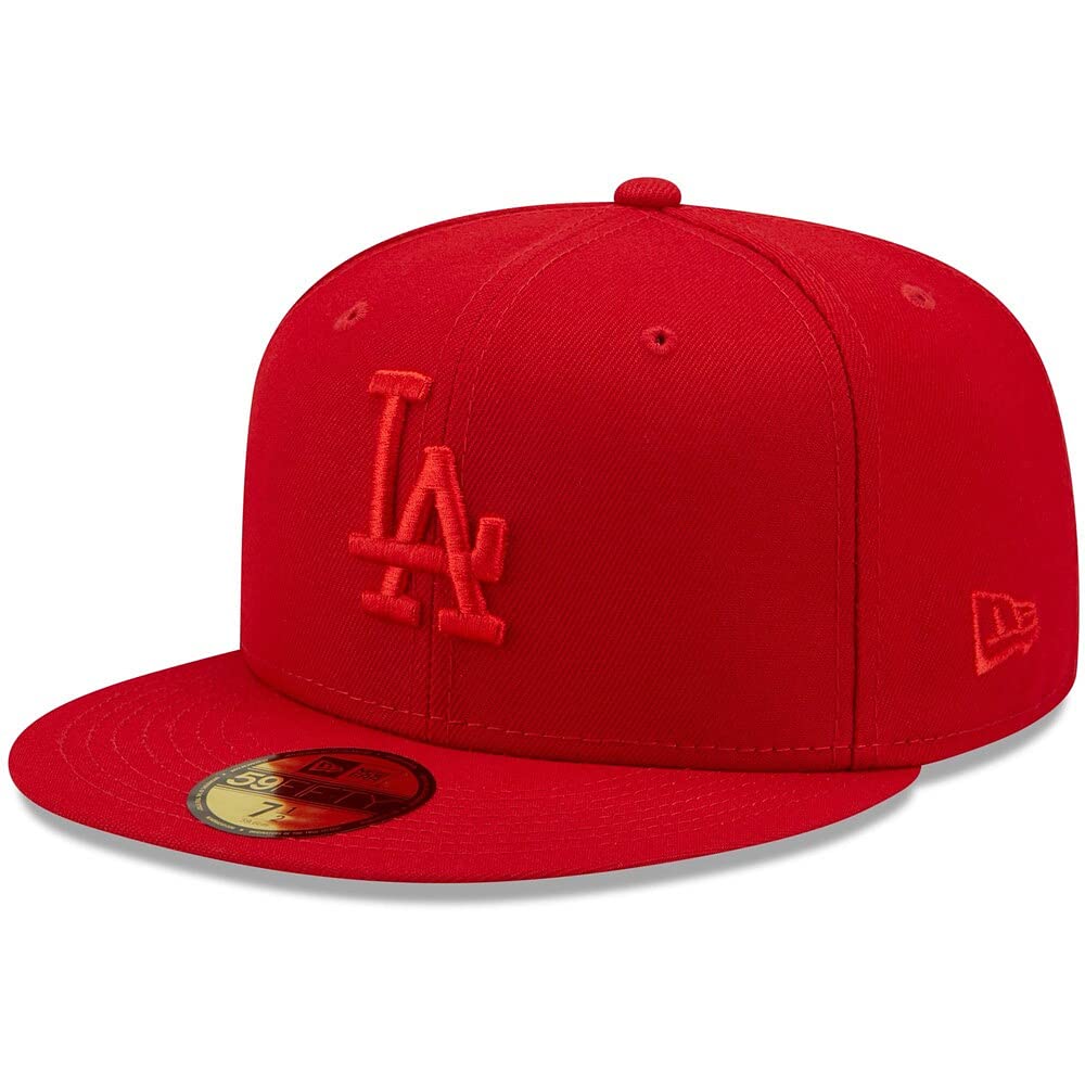 New Era LA Los Angeles Dodgers 59FIFTY Scarlet Fitted Cap, Red Hat