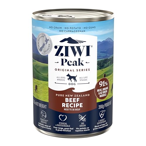 ZIWI Peak Canned Wet Dog Food – All Natural, High Protein, Grain Free, Limited Ingredient, with Superfoods (Beef, Case of 12, 13.75oz Cans)