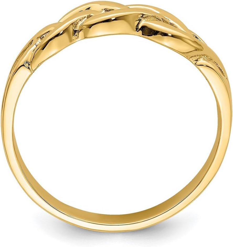JewelryWeb 14k Gold Braided Knot Ring High Polish Size 7 Ring for Women - Image 3