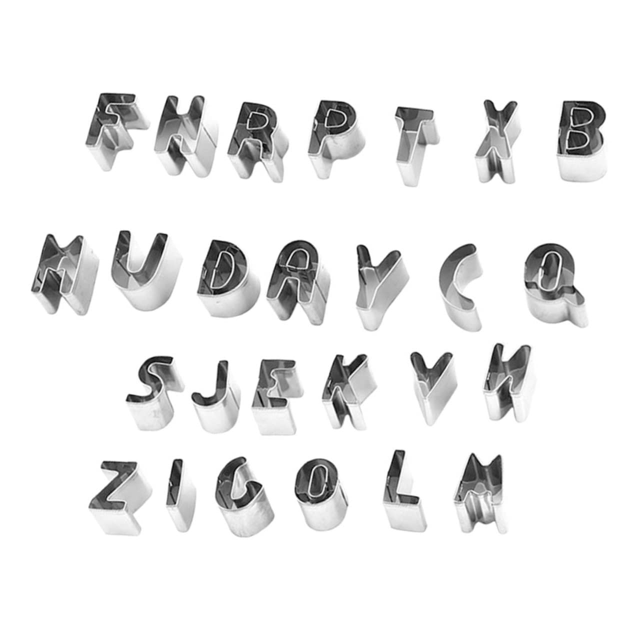 TOPBATHY 3 Boîtes Emporte-pièces Alphabet stainless steel inoxlm moules à gâteaux gommes aux fruits des biscuits emporte-pièce de fête moule à biscuit compact lettre coupeur Pâtisserie