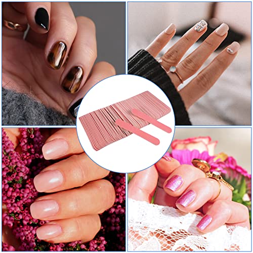 Mini Nail Files Bulk (100 Pcs), Double Sided Emery Board Nail File For Nature Nails, Manicure Tool Set Disposable Colorful Pink Nail File For Home Salon Use Travel Size For Men Women Wood Board #TOP5