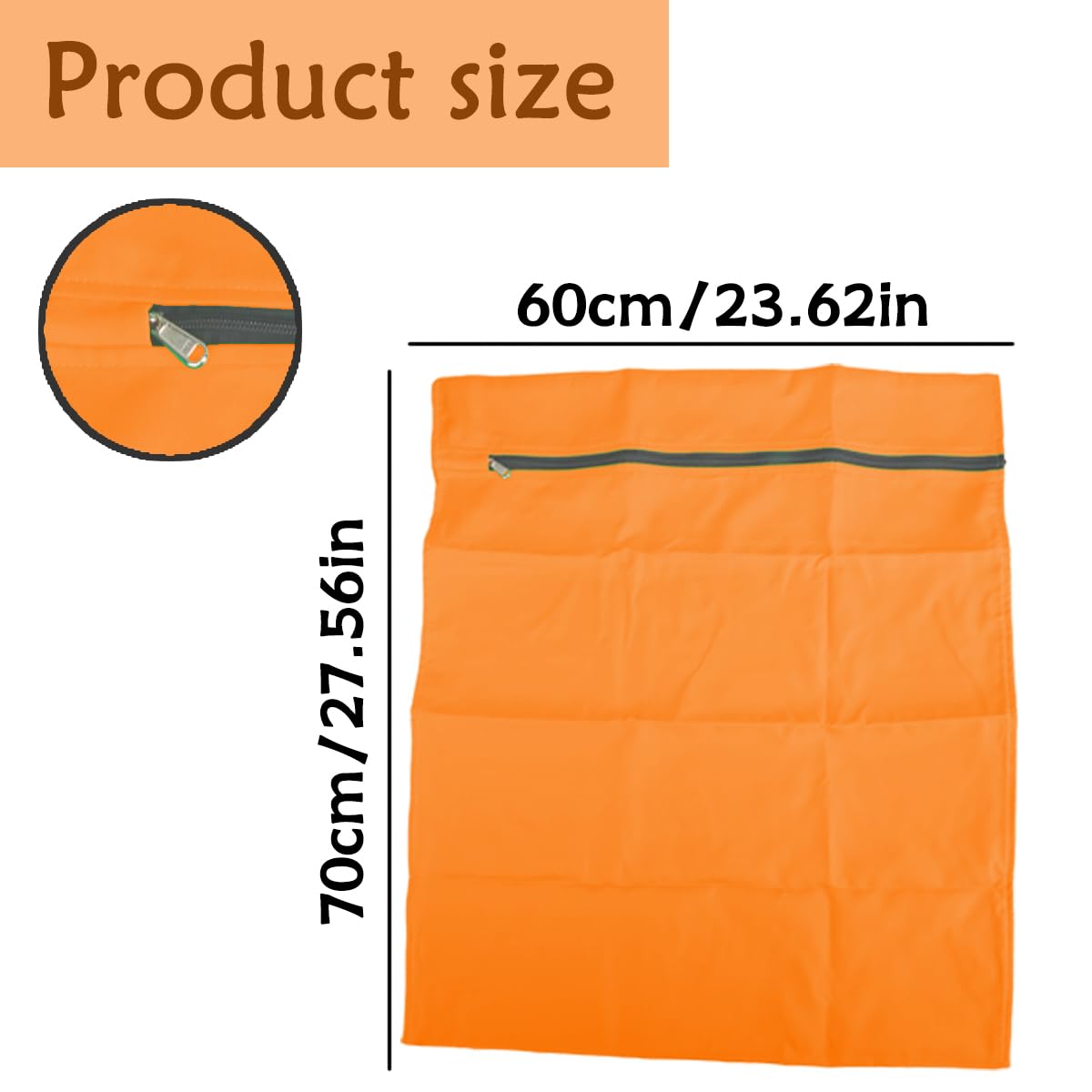 Thyonta Pet Laundry Bag - 60cm x 70cm Petwear Wash Bag for Pet's Blankets, Boots, Harness, Leads, Rug, Towels, Toys(Orange) - Image 2