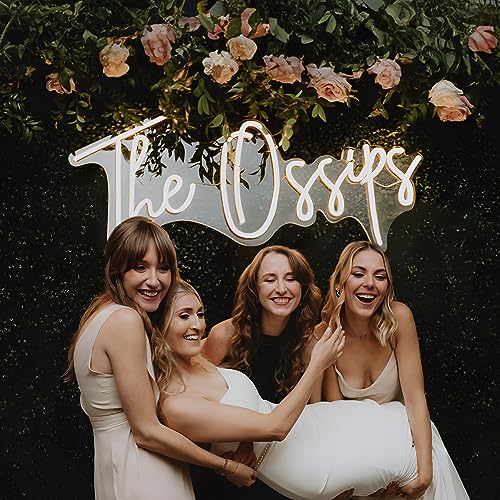 Custom Neon Signs - LED Wedding Custom Neon Name Initials Sign for Wall Decor, Personalized Neon Name Lights for Bedroom Home Decor Birthday Party Business Large Neon Sign (Custom Neon Signs)