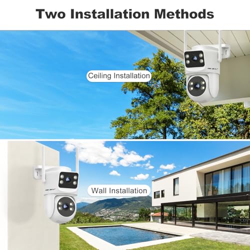Image of GENBOLT PTZ Outdoor WiFi Camera 2.4&5GHz, CCTV Surveillance PoE Outdoor IP Camera with Colorful Night Vision, Humanoid Detection, Automatic Tracking [Dual Screen]