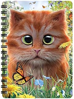 3D LiveLife Jotter - Ginger Kitten from Deluxebase. Lenticular 3D Cat A6 Spiral Notebook with Plain Recycled Paper Pages. Artwork Licensed from Renowned Artist David Penfound