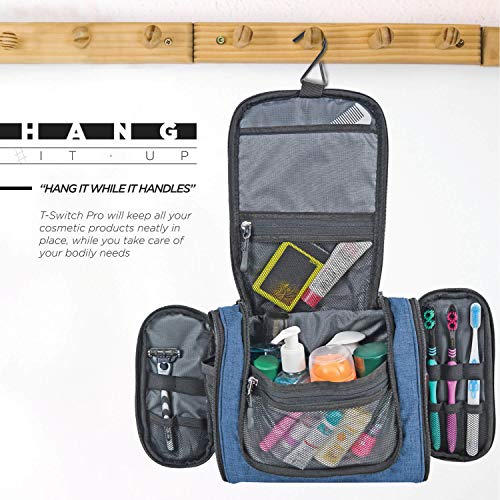 Image of FATMUG Travel Toiletry Kit Organizer Hanging Dopp Kit for Men Large Cosmetics Pouch for Women - Navy