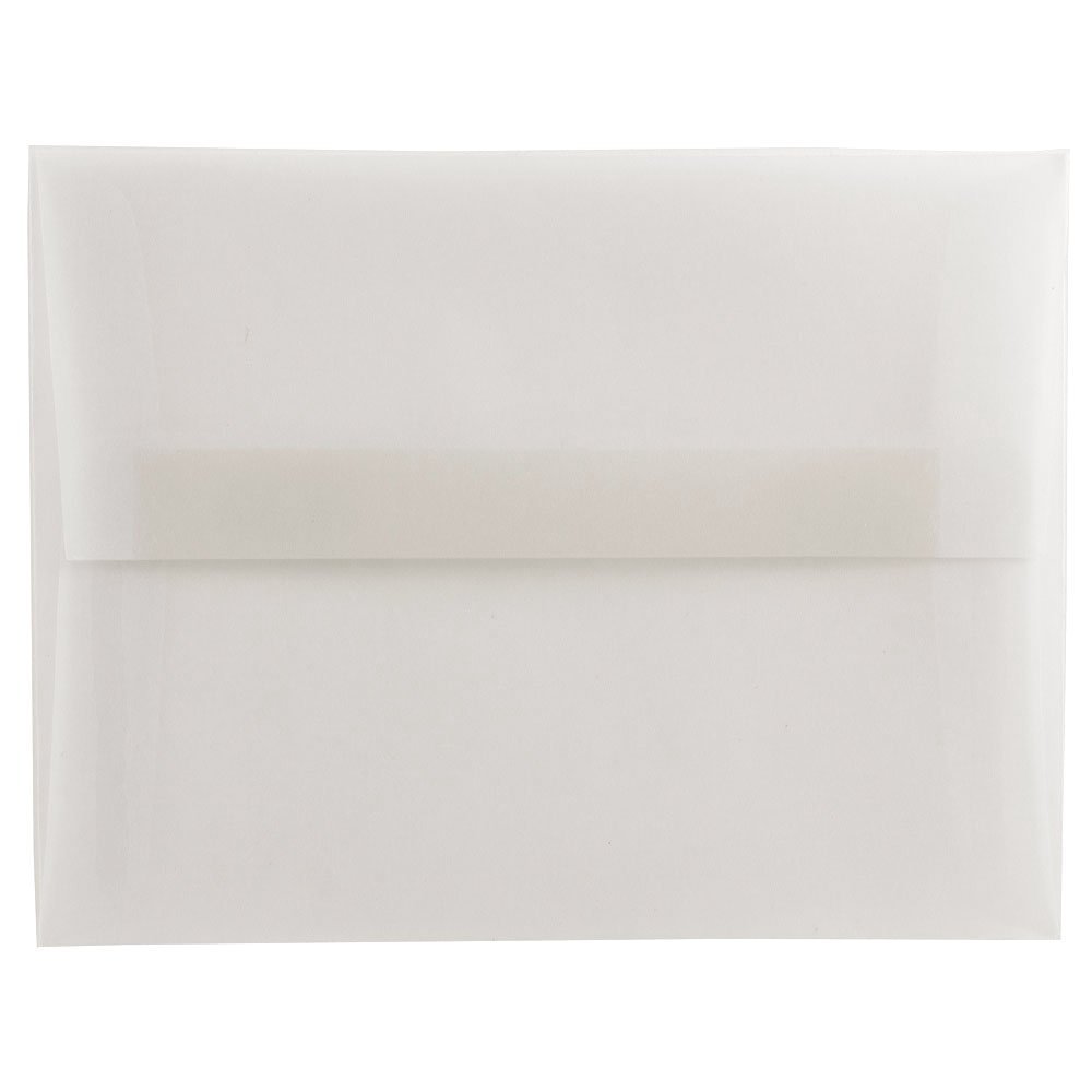 JAM PAPER A6 Translucent Vellum Envelopes - 4 3/4 x 6 1/2 - Clear - 50/Pack