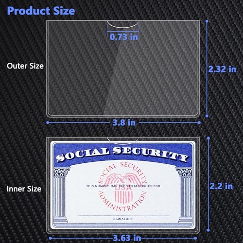 6 Pack Card Protector Social Security, Medicare, Credit & Driver's License Sleeve 3.8x2.32in2