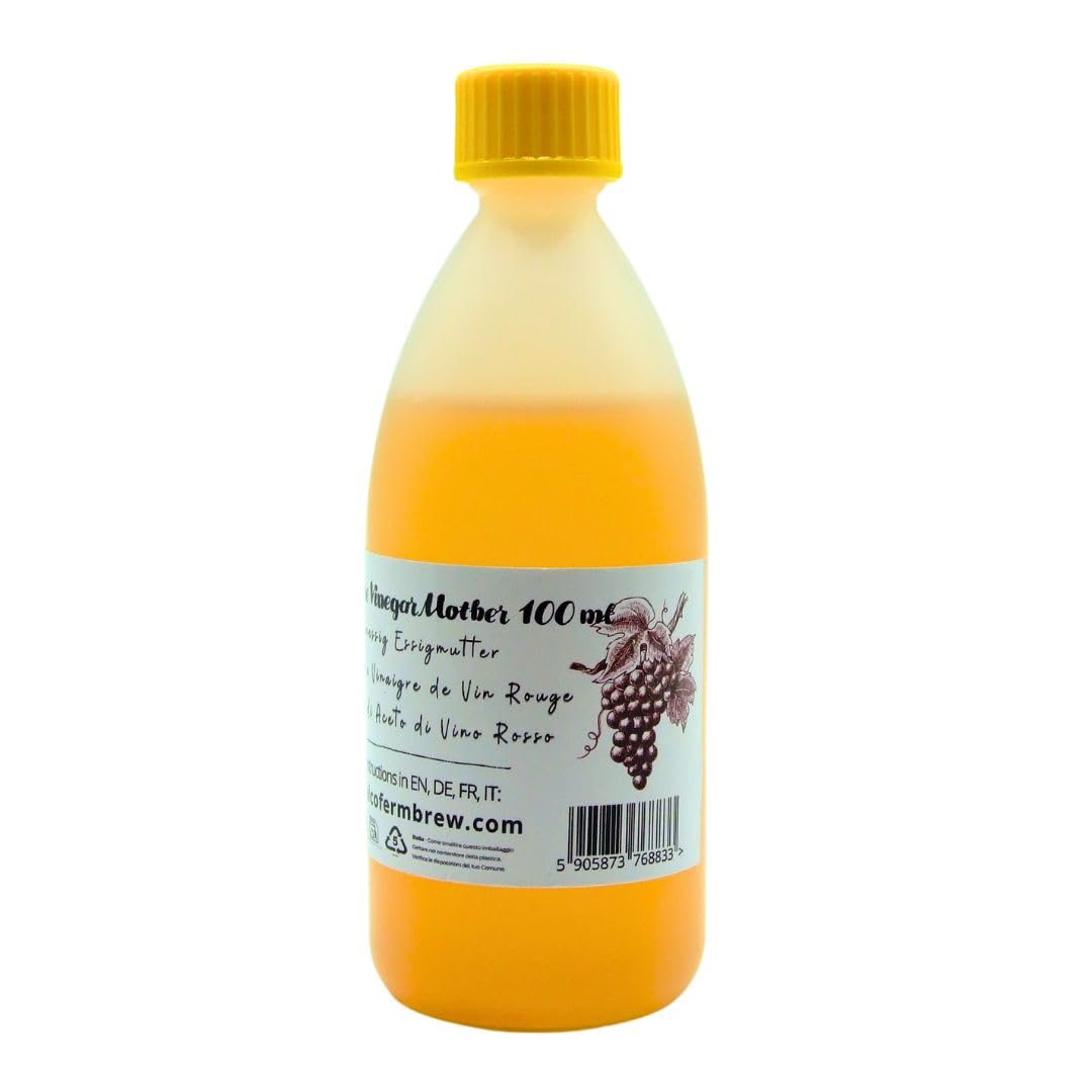 Mère de Vinaigre de Vin Rouge 100 ml - Fermentation Naturelle - Vinaigre Maison - Jusqu’à 50 L