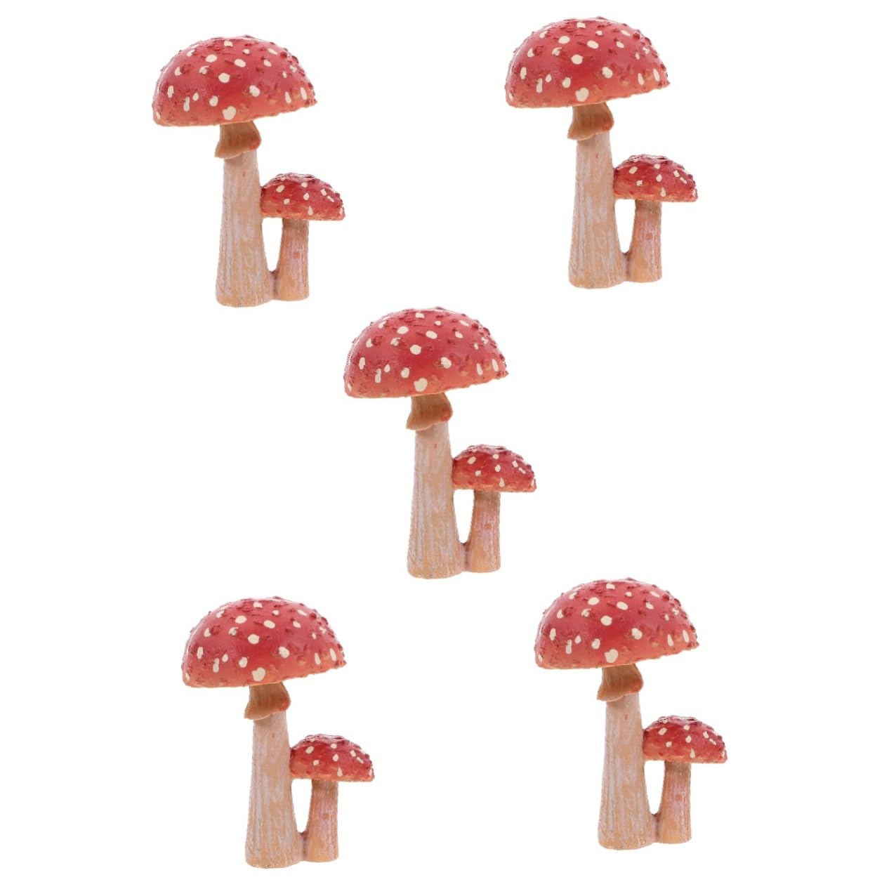 BESPORTBLE 5stücke Gartenpilz Figurine Niedliche Rote Pilzskulptur Für Garten Dekoration Bonsai Zubehör Festival Für Sammler Und Sicherem Und Haltbarem Resin