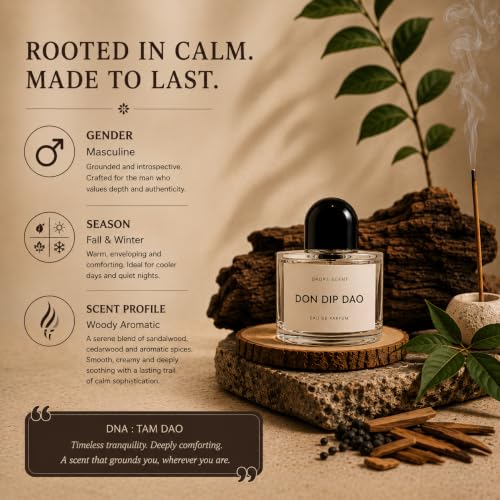 Image of Don Dip Dao Eau De Parfum for Men, Long Lasting Woody Aromatic Perfume with Sandalwood, Cedarwood, Amber & Warm Spicy Notes, Premium Men's Perfume Spray - 50 ml