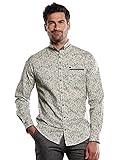 engbers Herren Langarm-Hemd Gemustert, 32011, Beige in Größe XL
