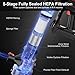 APOSEN Cordless Vacuum Cleaner, 24000Pa Strong Suction, 4 in 1 Stick Vacuum Cleaner Detachable Battery, 250W Powerful Brushless Motor, 1.2L Super-Capacity for Deep Cleaning Carpet Hard Floor H250（Red）