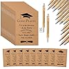 Kosiz 60 pcs graduation gifts motivational mini journal inspirational bamboo pen kraft notebooks bulk wooden retractable ballpoint pen for class of 2025 college gifts wooden  urban country home decor