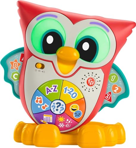Image of Fisher-Price Toddler Learning Toy Linkimals Light-Up & Learn Owl for Ages 18+ Months, Compatible Only with Linkimals Items