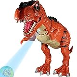 Large Walking Dinosaur Toys for Boys Dinosaur Toys for Boys and Girls - Tyrannosaurus Rex T-Rex with 3D Projection - Roaring, Walking and Glowing - Heading Moving and Tail Wagging T Rex (19 inch)