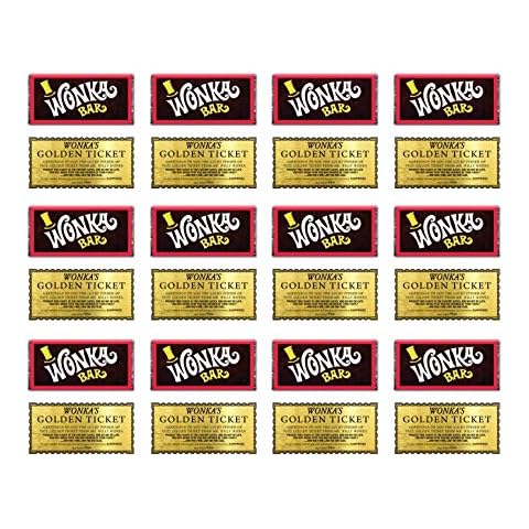 24 Wonka bar and Golden Ticket Cupcake Topper Icing or Wafer or Wafer Card Stand up 2 inch x 1 inch Cover