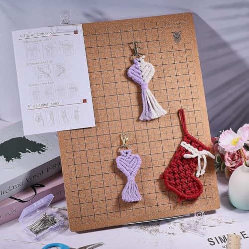 Planche à macramé 12x16 pouces avec épingles, clips et support métal