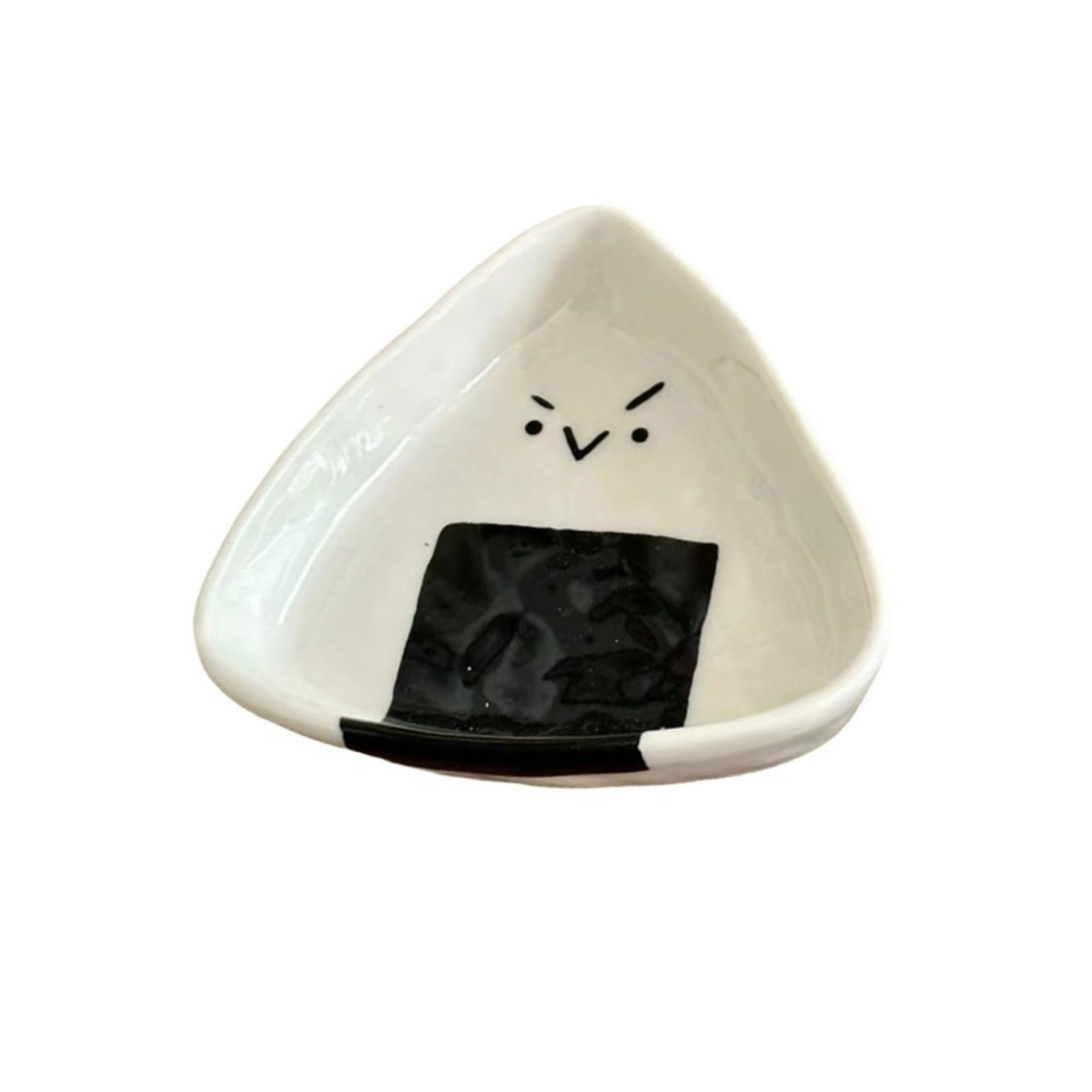 NEWFT Elegant Miniature Sauce Plate Practical Triangular Ceramic Sturdy Dipping Tray for Serving Sauces and Spices