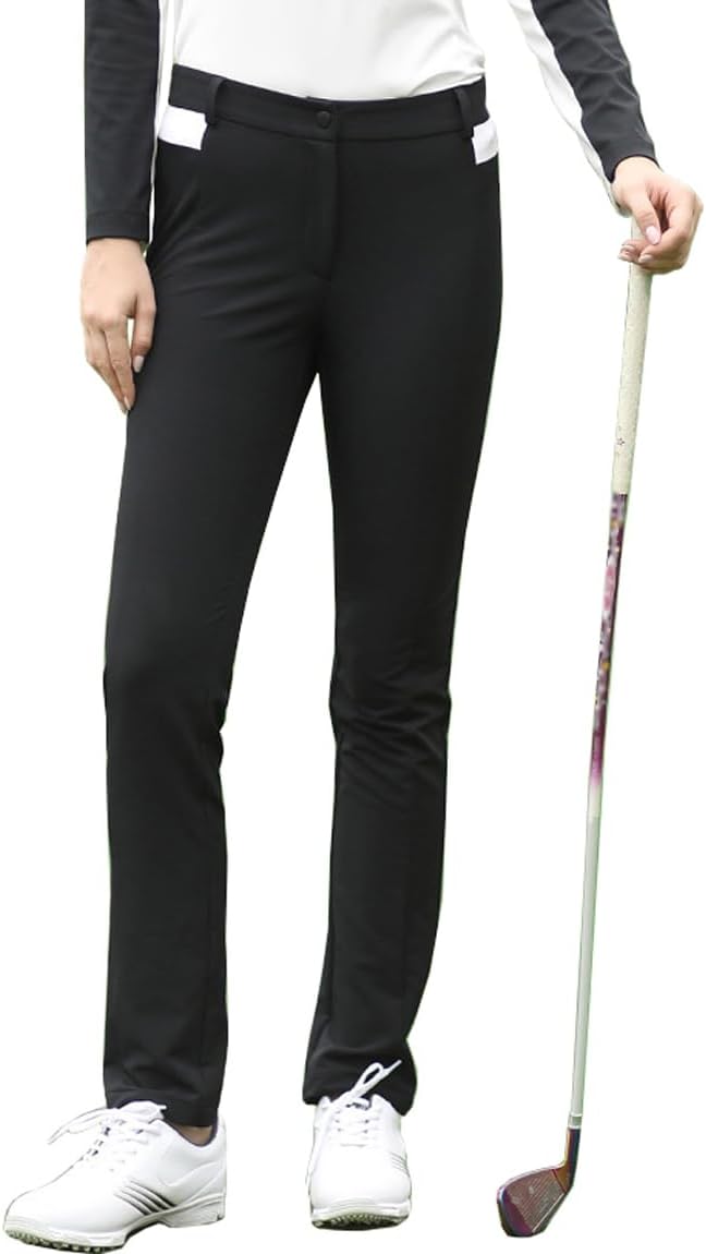 Women Golf Pants Fall Winter Hight Elasticity Slim Fleece Thermal Lady Tennis Clothes Trousers