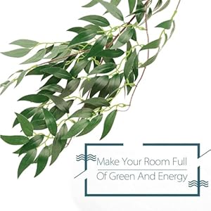 ANPHSIN 3 Pack 168ft Artificial Willow Leaves Vines Twigs Fake Silk Hanging Willow Plant Greenery Garland String for Indoor Wedding Party Crowns Wreath Decor Outdoor Wall Garden Decoration