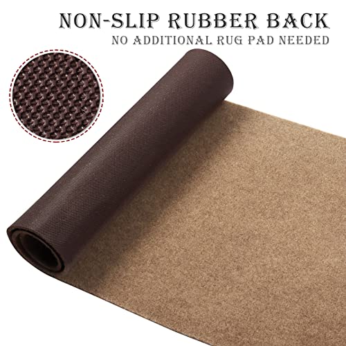 Ayoha Runner Rug 2' X 6' Indoor/Outdoor Carpet Runners, Hallway Kitchen Entryway Bedroom Area Rugs With Natural Non-Slip Rubber Backing, Garage Mat, Sand (Available For Custom Sizes) #TOP1