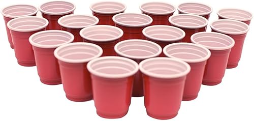 Treasure Gurus - Vaso de chupito de plástico rojo en miniatura, 20 unidades, 2 onzas, para fiestas con alcohol, pequeño, desechable, para bar